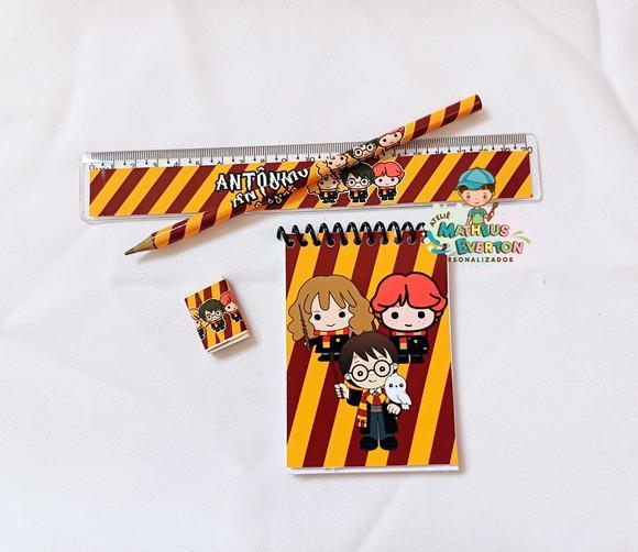 25 Kit Bloquinho, Lapis e Régua e Borracha Harry Potter