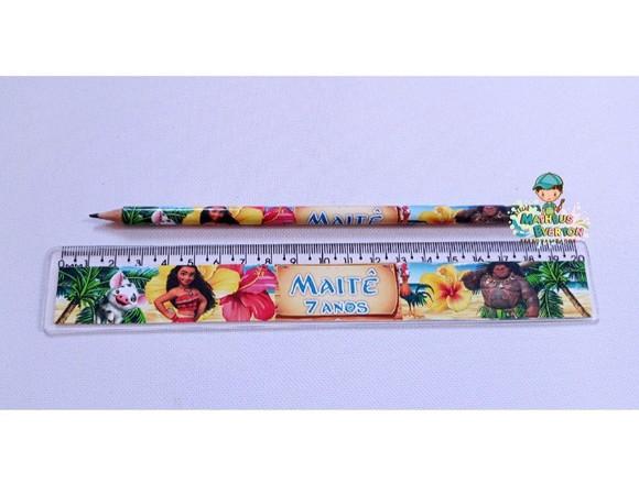 25 Kits Lápis e Régua Personalizado Moana
