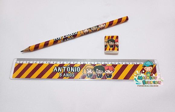 25 Kits Lápis, Régua e Borracha Personalizado Harry Potter