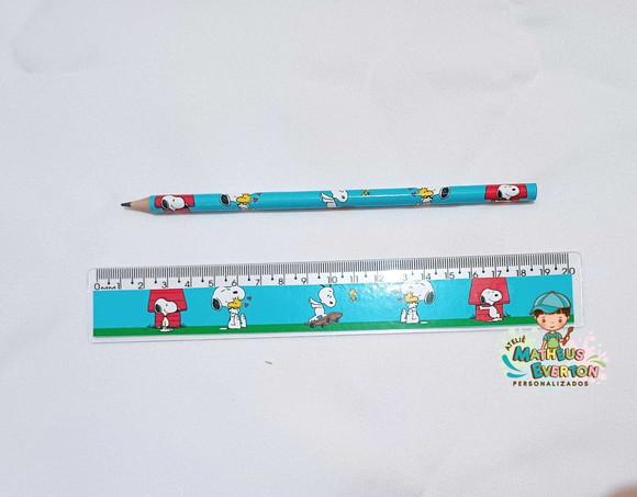 25 Lápis + 25 Réguas Personalizado Snoopy