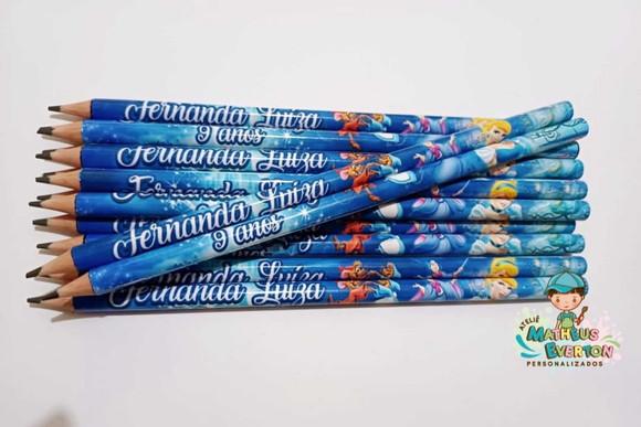 25 Lapis Personalizado Cinderela