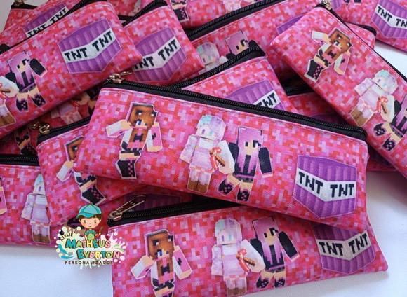 30 Estojos Slim Personalizado Minecraft Tamanho: 19x7