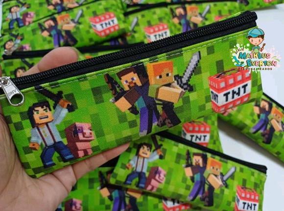 30 Estojos Slim Personalizado Minecraft Tamanho: 19x7