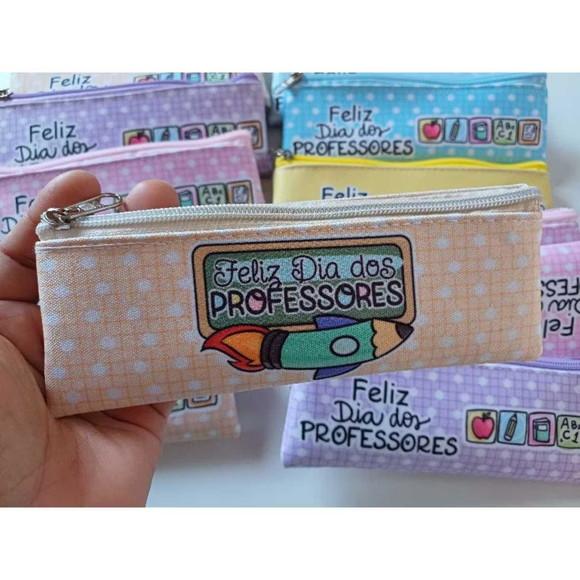 30 Estojos Slim Personalizado Professores Tamanho 19x7