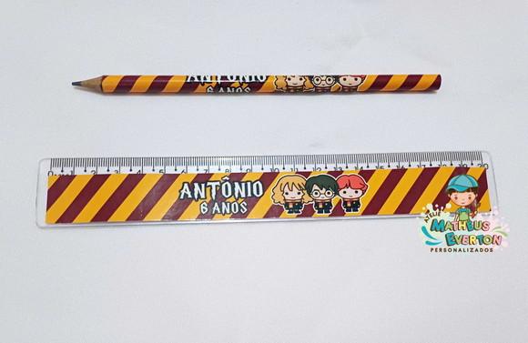 30 Kits Lápis e Régua Personalizado Harry Potter