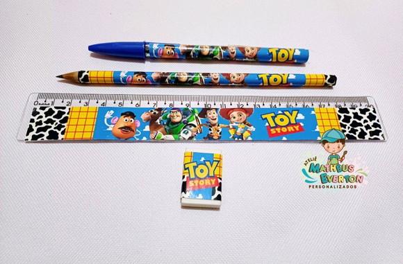 30 Kits Lápis, Caneta,regua e Borracha Toy Story