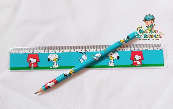 30 Lápis + 30 Réguas Personalizado Snoopy