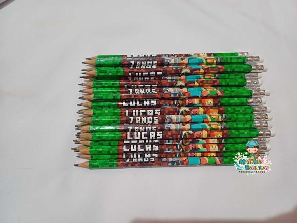 30 Lapis com Borracha na Ponta Tema Minecraft