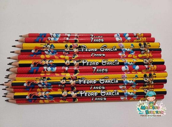 30 Lapis Personalizado Turma do Mickey