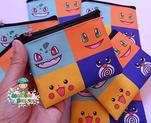 30 Porta Moedas Pokémon Tamanho: 10x12cm