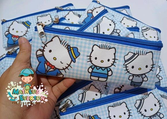 35 Estojos Slim Personalizado Hello Kitty Tam: 19x7cm