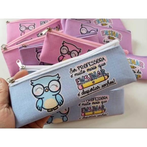 35 Estojos Slim Personalizado Professores Tamanho 19x7