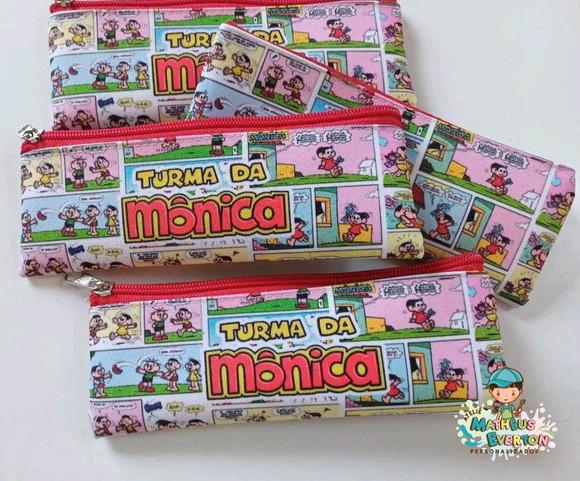35 Estojos Slim Personalizado Turma da Mônica Tatamanho 19x7