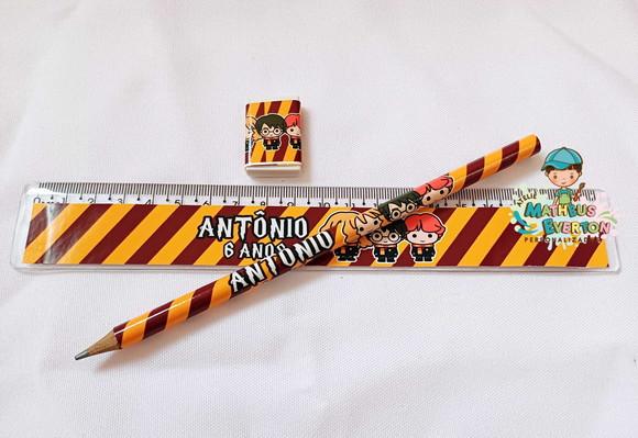 35 Kits Lápis, Régua e Borracha Personalizado Harry Potter