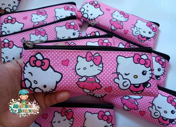 40 Estojos Slim Personalizado Hello Kitty Tam: 19x7cm
