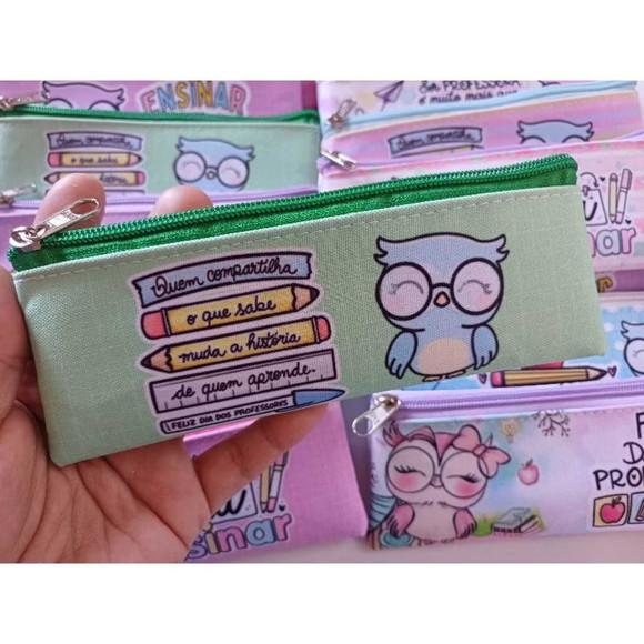 40 Estojos Slim Personalizado Professores Tamanho 19x7