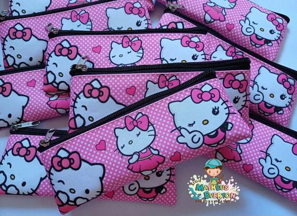 45 Estojos Slim Personalizado Hello Kitty Tam: 19x7cm