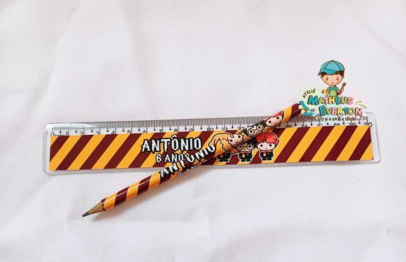 45 Kits Lápis e Régua Personalizado Harry Potter