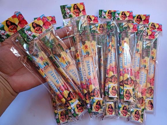 45 Kits Lápis, Régua e Borracha Moana