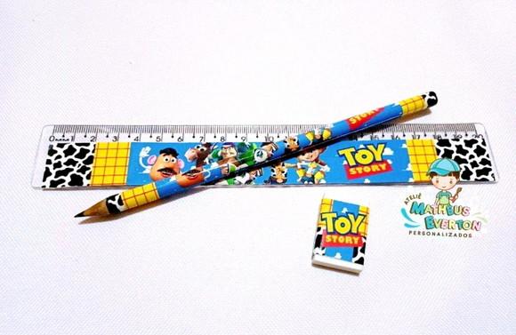 45 Kits Lápis, Régua e Borracha Toy Story