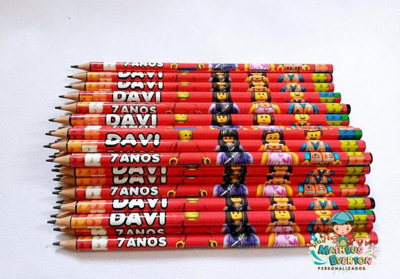 45 Lápis Personalizado Lego Atu