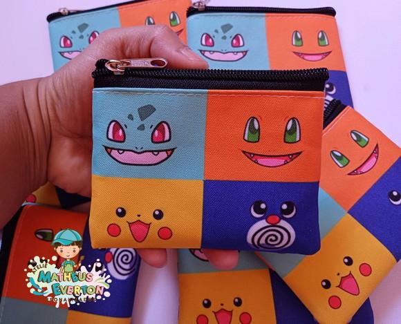 45 Porta Moedas Pokémon Tamanho: 10x12cm