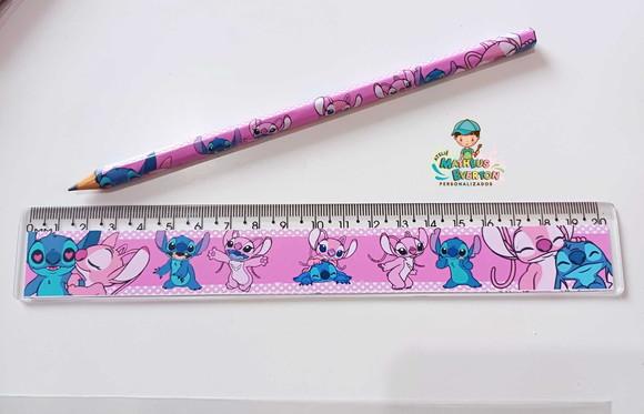 50 Lápis + 50 Réguas Personalizado Stitch