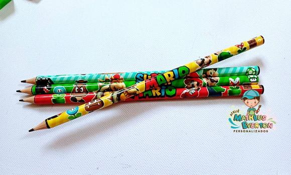 50 Lápis Personalizado Super Mario Bros