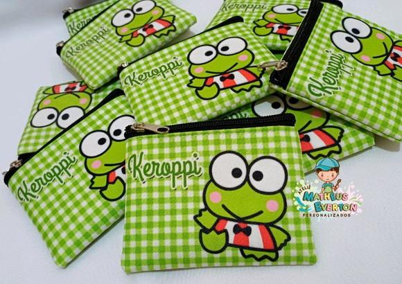 50 Porta Moedas Keroppi Tamanho: 10x12cm