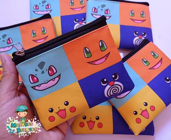 50 Porta Moedas Pokémon Tamanho: 10x12cm