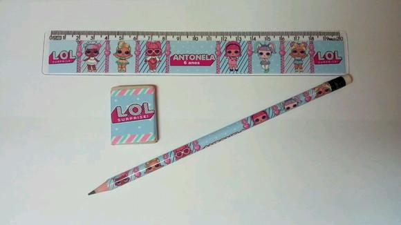 60 Kit Lapis E Regua Borracha Personalizado Lol Surprinse