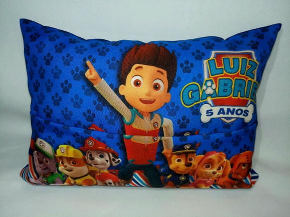 Almofada Com Bolso Personalizado- Tema Patrulha Canina
