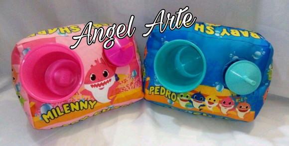 Almofada De Pipoca - Tema Baby Shark Rosa