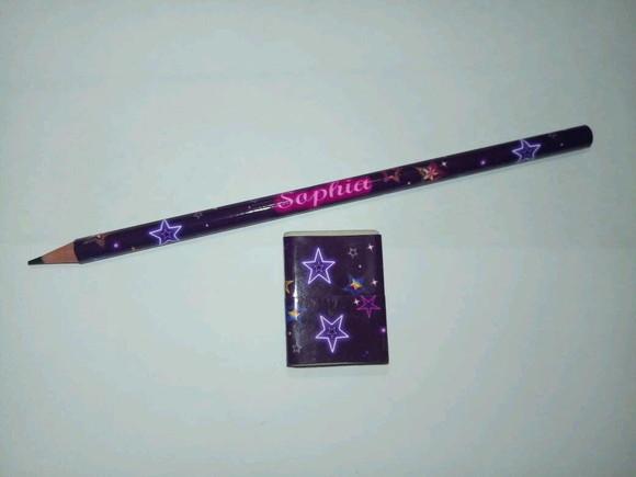 Kit Lapis e Borracha Personalizado Neon