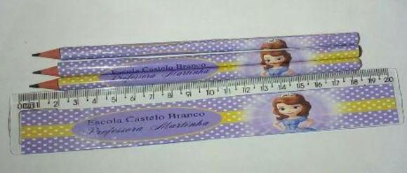 Kit Lápis E Régua Personalizado Princesa Sofia