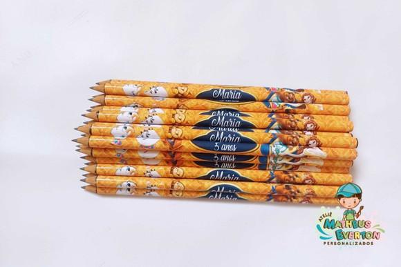 Lápis Personalizado Tema Bela e a Fera