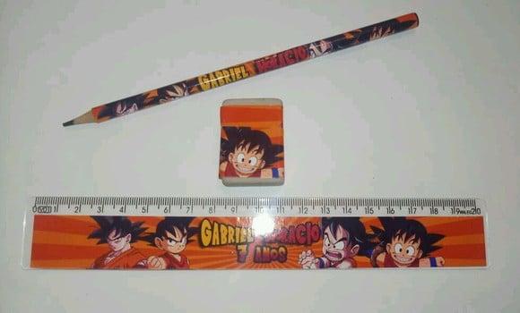 Lápis Regua e Borracha Dragon Boll