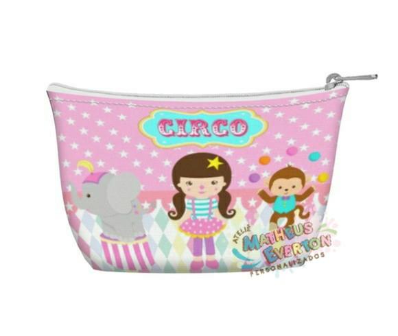 Necessaire Personalizada Circo Rosa ( Faço Outros Temas )