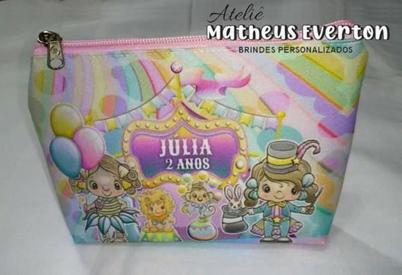 Necessaire Personalizada Circo Rosa ( Faço Outros Temas )