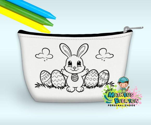Necessaire Personalizada Coelhinho da Páscoa Colorir c/ Giz