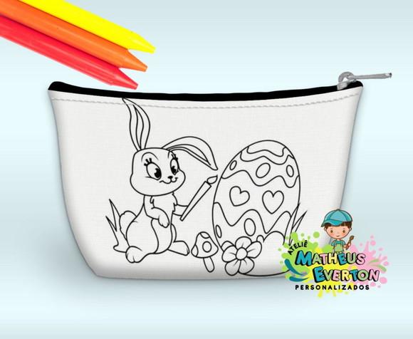 Necessaire Personalizada Coelhinho da Páscoa Colorir c/ Giz