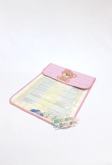 Porta Certidão de Nascimento (ursinho ou Ursinha)