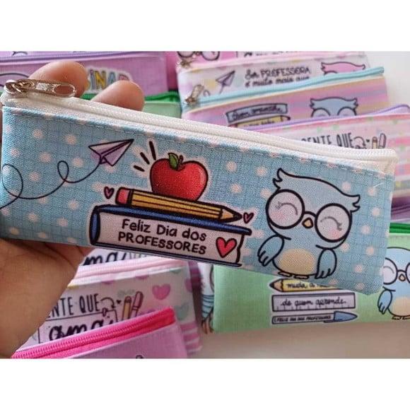 20 Estojos Slim Personalizado Dia dos Professoretamanho 19x7