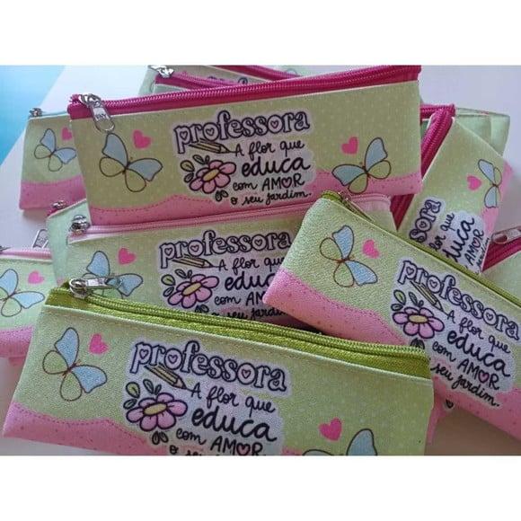 20 Estojos Slim Personalizado Professores Tamanho 19x7