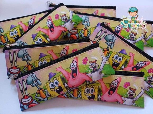 25 Estojos Slim Personalizado Bob Esponja Tam: 19x7cm