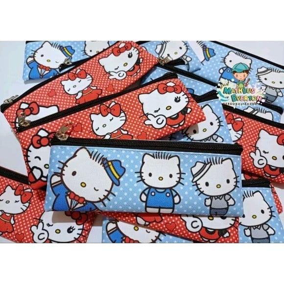 25 Estojos Slim Personalizado Hello Kitty Tam: 19x7cm