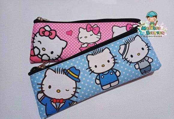 25 Estojos Slim Personalizado Hello Kitty Tam: 19x7cm