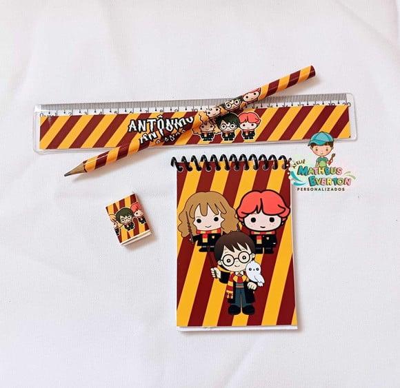 25 Kit Bloquinho, Lapis e Régua e Borracha Harry Potter