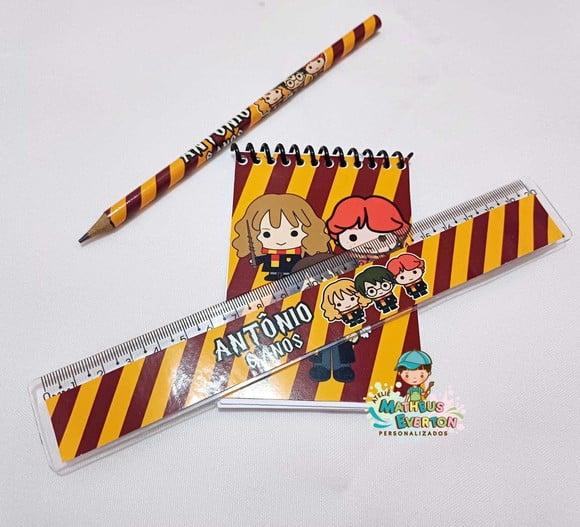 25 Kit Bloquinho, Lapis e Régua Harry Potter