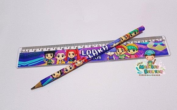 25 Kits Lápis e Régua Personalizado Guerreiras de K-pop Cute